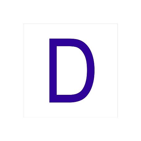 SEÑAL GLASSPACK ADHESIVA 62X62MM. D LETRA EN GLASSPACK