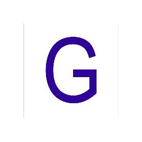 SEÑAL GLASSPACK ADHESIVA 62X62MM. G LETRA EN GLASSPACK