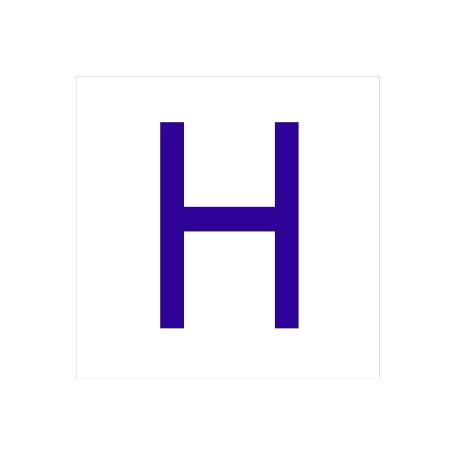 SEÑAL GLASSPACK ADHESIVA 62X62MM. H LETRA EN GLASSPACK