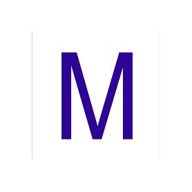 SEÑAL GLASSPACK ADHESIVA 62X62MM. M LETRA EN GLASSPACK