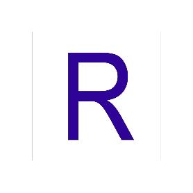 SEÑAL GLASSPACK ADHESIVA 62X62MM. R LETRA EN GLASSPACK