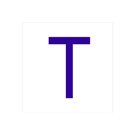 SEÑAL GLASSPACK ADHESIVA 62X62MM. T LETRA EN GLASSPACK