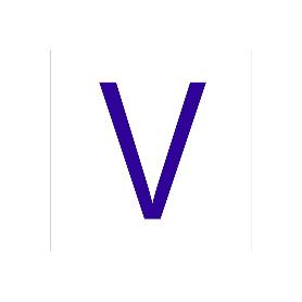 SEÑAL GLASSPACK ADHESIVA 62X62MM. V LETRA EN GLASSPACK