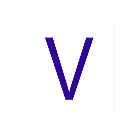 SEÑAL GLASSPACK ADHESIVA 62X62MM. V LETRA EN GLASSPACK