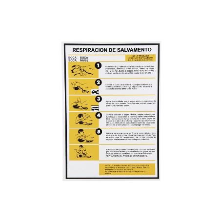 SEÑAL POLIESTIRENO 420X297MM. RESPIRACIÓN DE SALVAMENTO