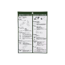 SEÑAL POLIESTIRENO 420X297MM. INSTRUCCIONES PRIMEROS AUXILIOS