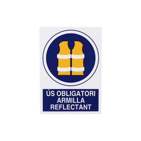 SEÑAL POLIESTIRENO 297X210 MM OBLIGATORI ARMILLA REFLECTANT