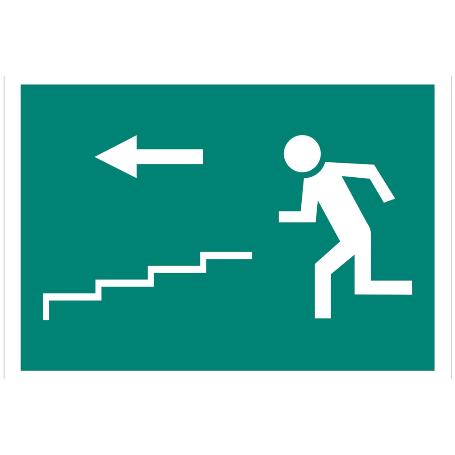 SEÑAL LUMINISCENTE 420X297MM. SALIDA ESCALERA IZQUIERDA BAJADA.