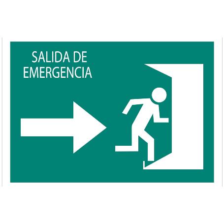 SEÑAL LUMINISCENTE 210X148MM. SALIDA EMERGENCIA DERECHA TEXTO