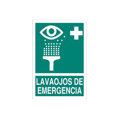 SEÑAL LUMINISCENTE 420X297MM. LAVAOJOS DE EMERGENCIA PICTOGRAMA + TEXTO