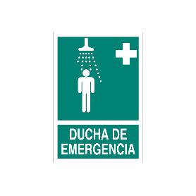 SEÑAL LUMINISCENTE 297X210MM. DUCHA EMERGENCIA IMAGEN + TEXTO