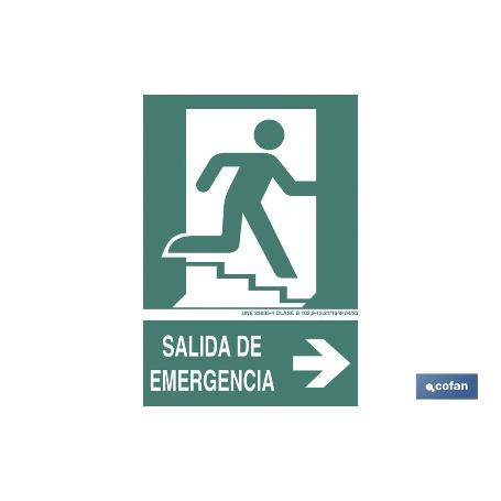 SEÑAL LUMINISCENTE 210X148MM. SALIDA DE EMERGENCIA TEXTO