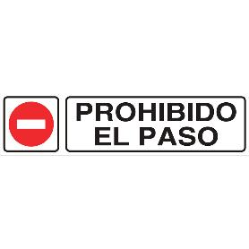 SEÑAL GLASSPACK ADHESIVA 250X62MM. PROHIBIDO EL PASO