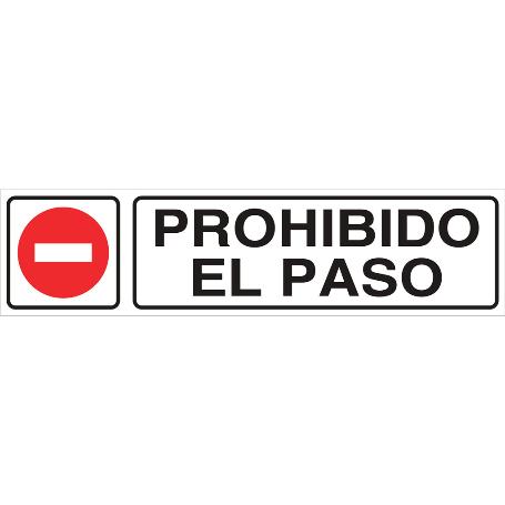 SEÑAL GLASSPACK ADHESIVA 250X62MM. PROHIBIDO EL PASO