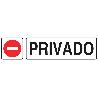 SEÑAL GLASSPACK ADHESIVA 250X62MM. PRIVADO