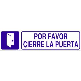 SEÑAL GLASSPACK ADHESIVA 250X62MM. POR FAVOR, CIERRE LA PUERTA