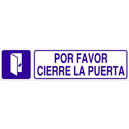 SEÑAL GLASSPACK ADHESIVA 250X62MM. POR FAVOR, CIERRE LA PUERTA