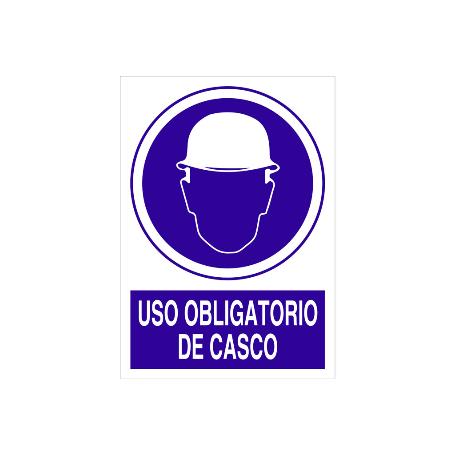 SEÑAL POLIESTIRENO  420X297MM. USO OBLIGATORIO DE CASCO