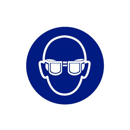 SEÑAL ADHESIVA 105X105MM. OBLIGATORIO USO DE GAFAS