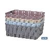 CESTA  MULTIUSOS 12L 36X28X13.5 CM BEIGE   CAJA 6 UNID.