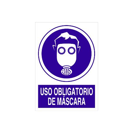 SEÑAL POLIESTIRENO  420X297MM. USO OBLIGATORIO DE MÁSCARA