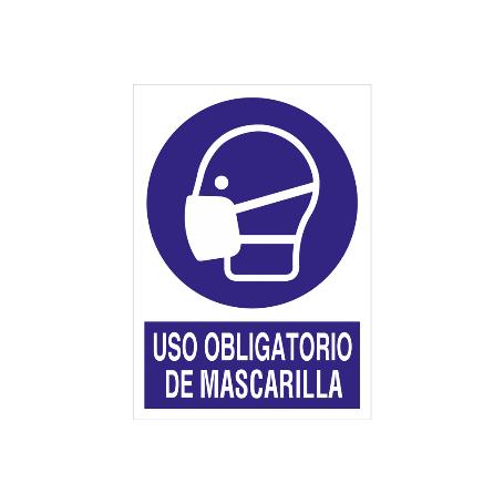 SEÑAL POLIESTIRENO  297X210MM. USO OBLIGATORIO DE MASCARILLA