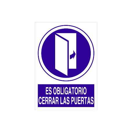 SEÑAL POLIESTIRENO  210X148MM. ES OBLIGATORIO CERRAR LAS PUERTAS