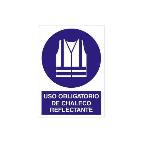 SEÑAL POLIESTIRENO 210X148MM USO OBLIGATORIO DE CHALECO REFLECTANTE