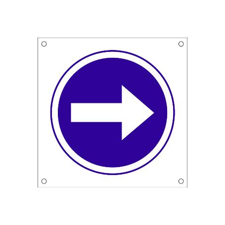 SEÑAL POLIPROPILENO CELULAR 600X600MM OB14 DIRECCIÓN OBLIGATORIA