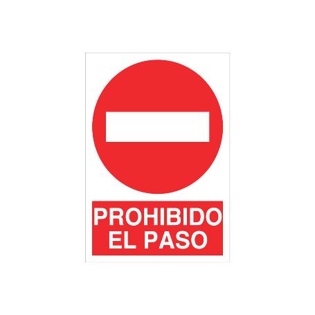 SEÑAL ADHESIVA 148X105MM. PROHIBIDO EL PASO