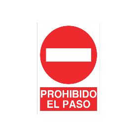 SEÑAL POLIESTIRENO 210X148MM. PROHIBIDO EL PASO