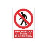 SEÑAL POLIESTIRENO 297X210 MM. PROHIBIDO EL PASO A PEATONES