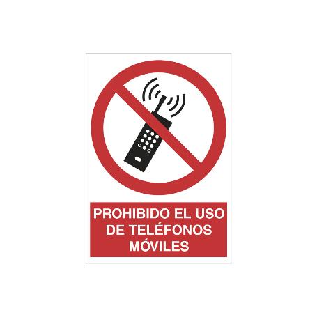 SEÑAL POLIESTIRENO 420X297MM. PROHIBIDO EL USO DE TELÉFONOS MÓVILES