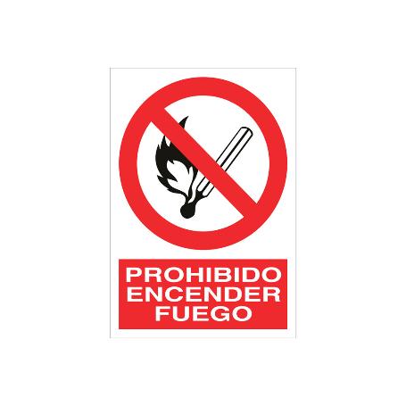 SEÑAL POLIESTIRENO 297X210 MM. PROHIBIDO ENCENDER FUEGO