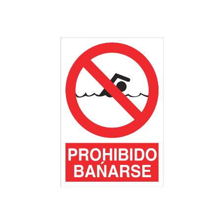 SEÑAL POLIESTIRENO 297X210MM. PROHIBIDO BAÑARSE