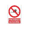 SEÑAL POLIESTIRENO 297X210MM. PROHIBIDO BAÑARSE