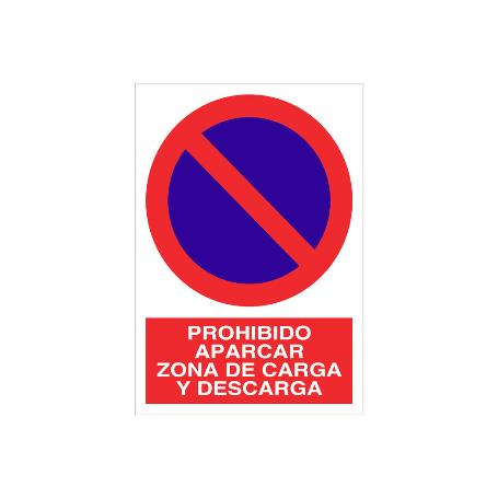 SEÑAL POLIESTIRENO 297X210MM PROHIBIDO APARCAR ZONA CARGA Y DESCARGA. EL DISEÑO DE LA SEÑAL PUEDE VARIAR, PERO EN N