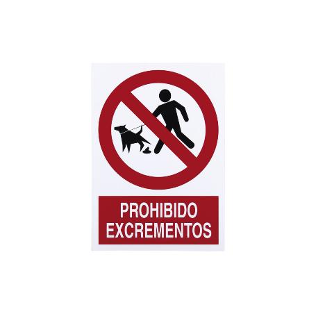 SEÑAL POLIESTIRENO 297X210MM PROHIBIDO EXCREMENTOS