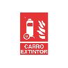 SEÑAL LUMINISCENTE 210X148MM. CARRO EXTINTOR PICTOGRAMA + TEXTO