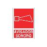 SEÑAL LUMINISCENTE 210X148MM. SEÑAL AVISADOR SONORO PICTOGRAMA + TEXTO