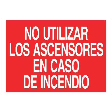 SEÑAL LUMINISCENTE 210X148MM. NO UTILIZAR LOS ASCENSORES EN CASO DE INCENDIO