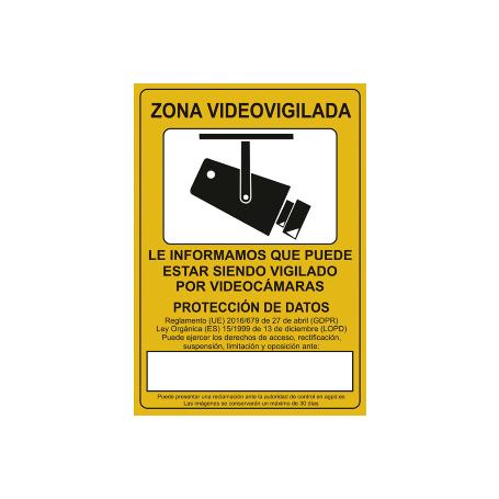 SEÑAL POLIESTIRENO 210X148MM SEÑAL DE VIDEOVIGILANCIA. EL DISEÑO DE LA SEÑAL PUEDE VARIAR, PERO EN NINGÚN CASO SE V