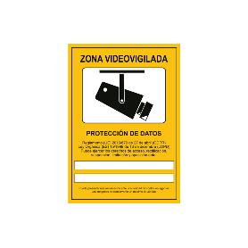 SEÑAL ADHESIVA 297X210MM SEÑAL DE VIDEOVIGILANCIA. EL DISEÑO DE LA SEÑAL PUEDE VARIAR, PERO EN NINGÚN CASO SE VARIA