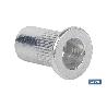 TUERCAS REMACHABLES CILÍNDRICAS RANURADAS FONDO ABIERTO CABEZA ANCHA ALUMINIO M3 X 10   CAJA 1000 UNID.