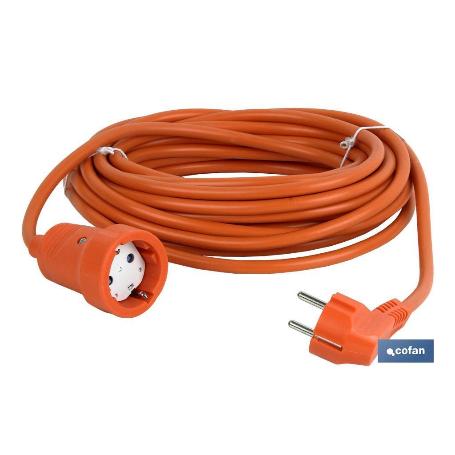 PROLONGADOR BIPOLAR CON T/T LATERAL 16A250V CABLE 10M NARANJA