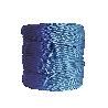 CUERDA TRENZADA 4MM.  AZUL-BLANCA ROLLO 200MT.
