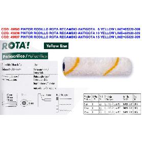 PINTOR ROTA RODILLO  RECAMBIO ANTIGOTA 10 YELLOW 50320-309 (CAJA 10 UNIDADES)