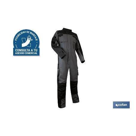 MONO DE TRABAJO BIRO 280GMS/M GRIS-NEGRO T-XXXL