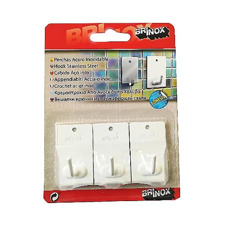 PERCHA MEDIANA ADHESIVA BLANCA BLIST-3