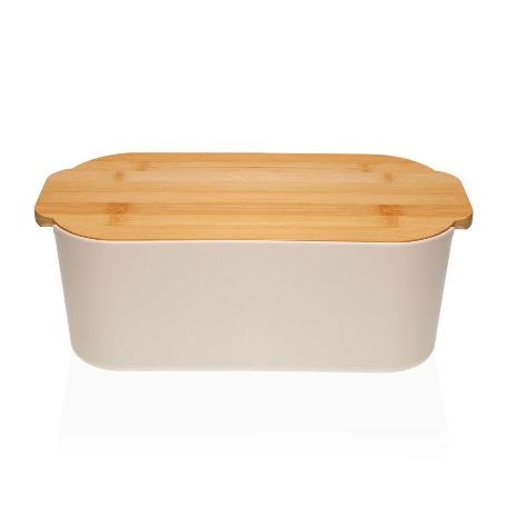 PANERA PLASTICO + TABLA CORTAR BAMBU BLANCA